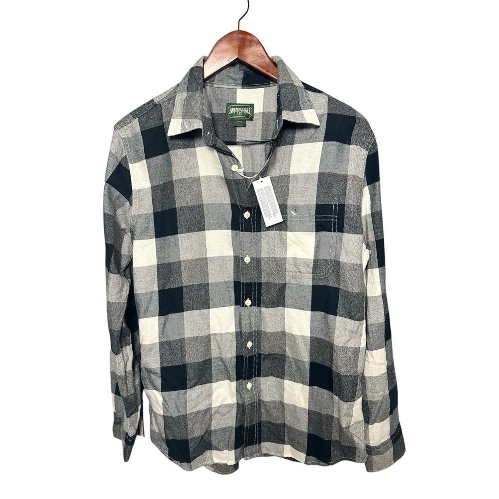 AE Men's Black and White Plaid Shirt Flannel S New